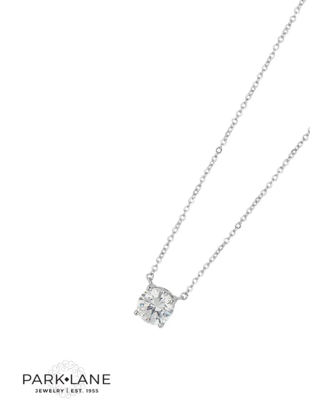 Park Lane Crystal Impression Necklace Silver Tone 3 Carat Floating Crystal NWT